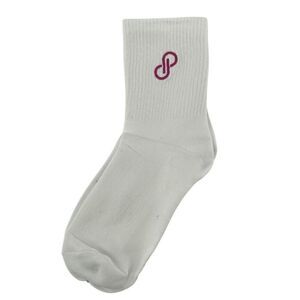 Poshmark White Unisex Adult Logo Embroidered Crew Length Socks One Size